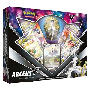 Frontansicht einer Pokemon Arceus V Figure in englisch