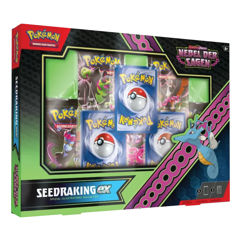 Frontansicht einer Pokemon Nebel der Sagen Seedraking ex Spezial Illustrations Kollektion in deutsch