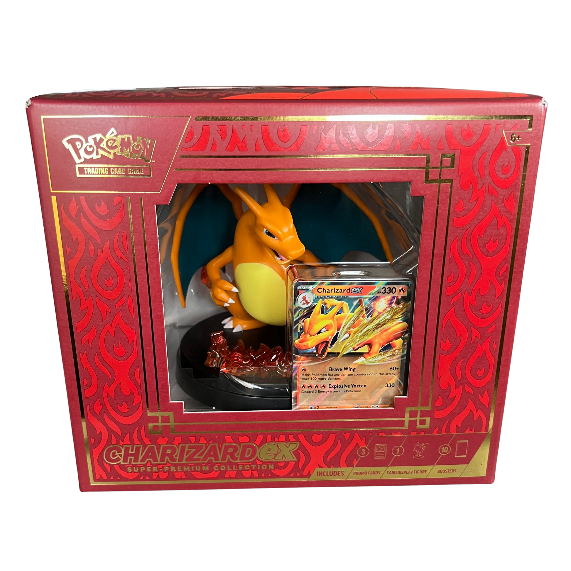 Frontansicht einer Charizard ex Super-Premium Collection in englisch