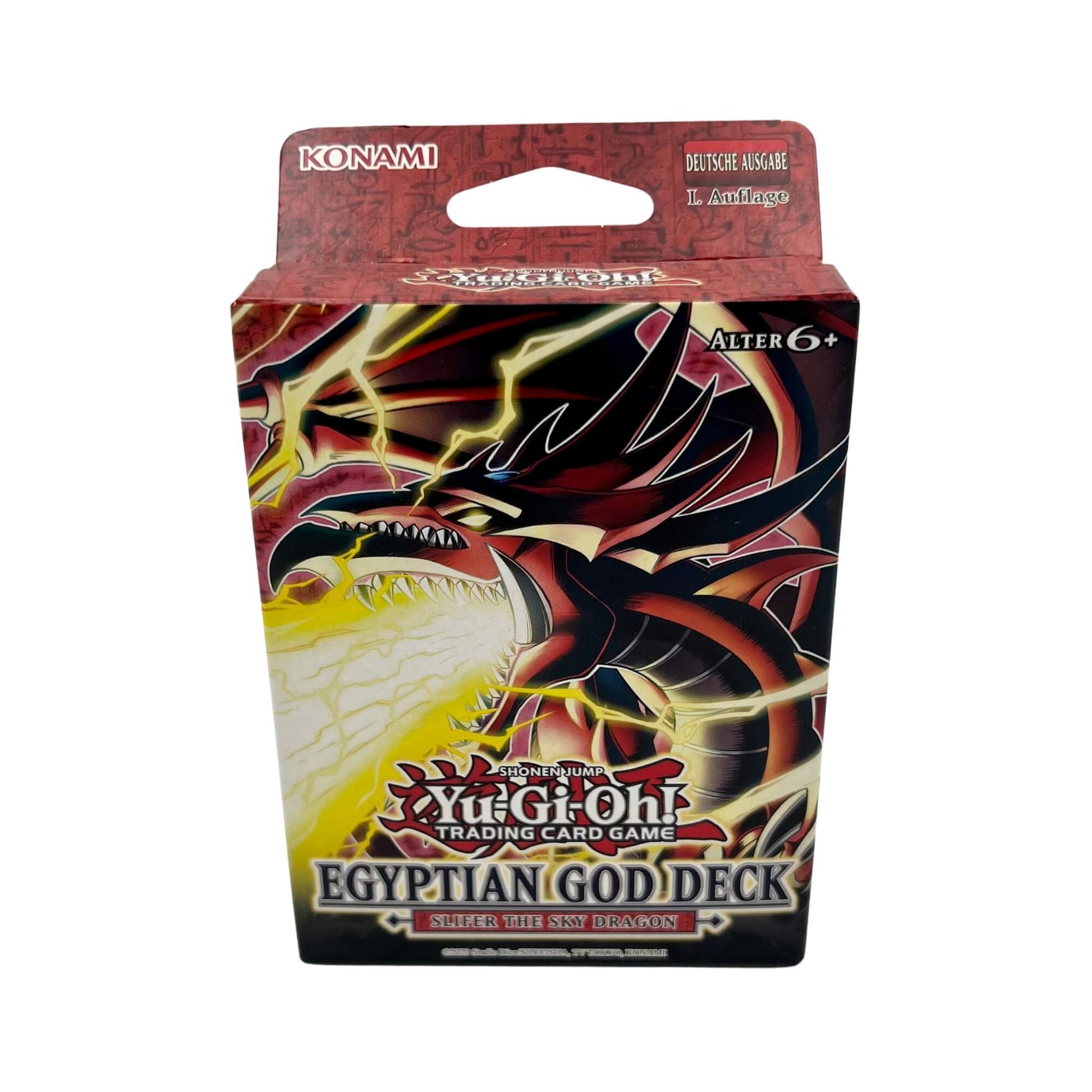 Frontansicht eines Yu-Gi-Oh! Egyptian God Deck Slifer Deutsch