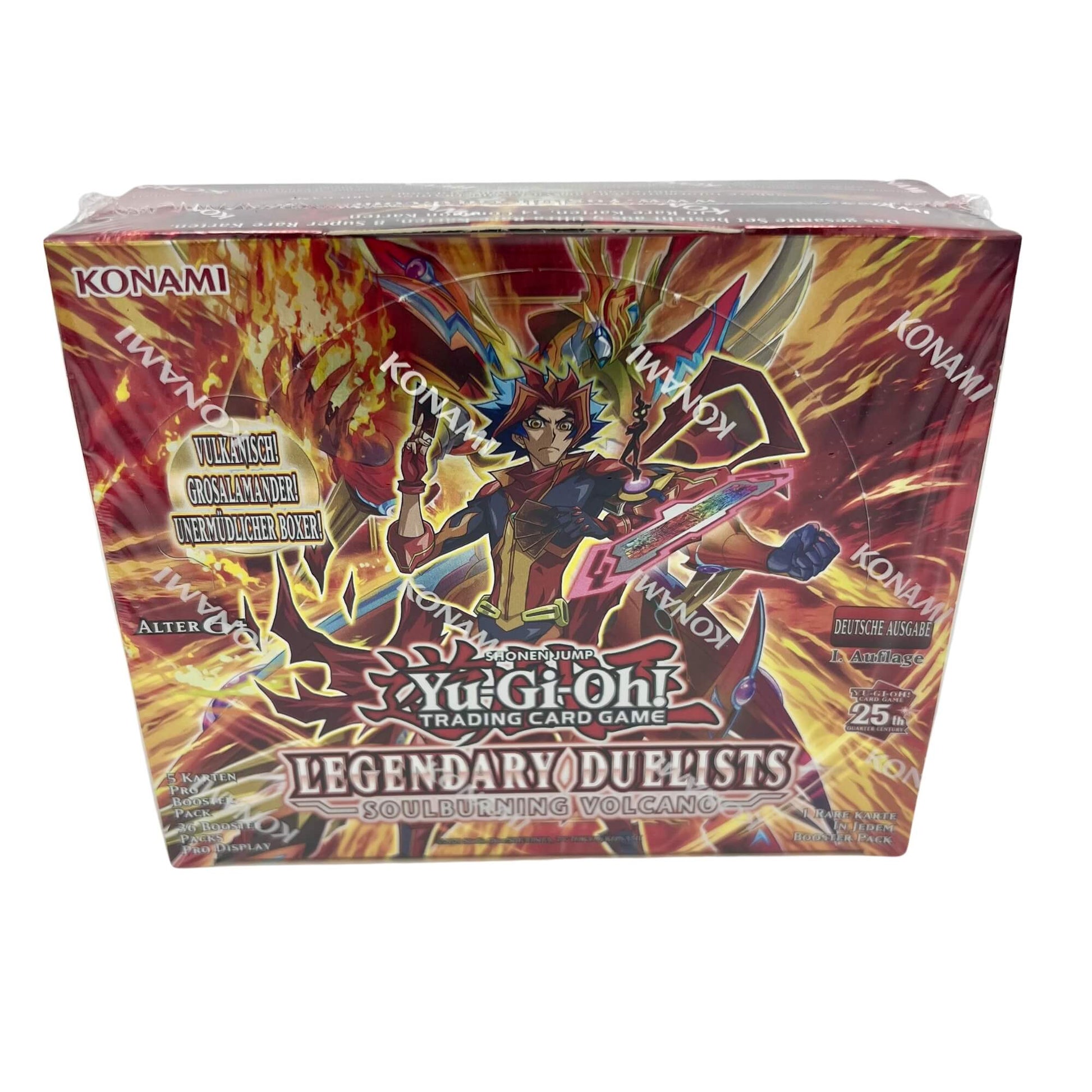 Frontansicht eines Yu-Gi-Oh! Legendary Duelist Soulburning Volcano Deutsch